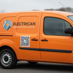 Van with QR code